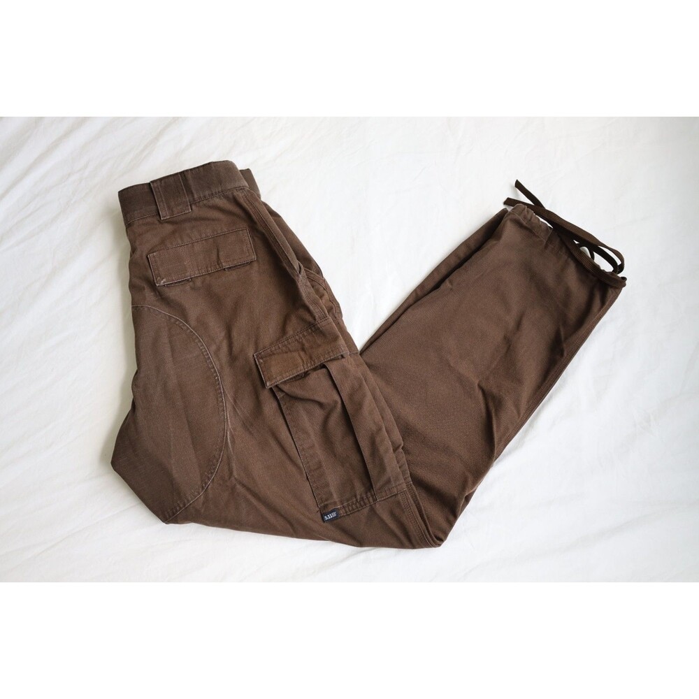 5.11 Tactical Pants Mens Medium Regular Brown Ripstop Cargo Drawstring Hem 30x31